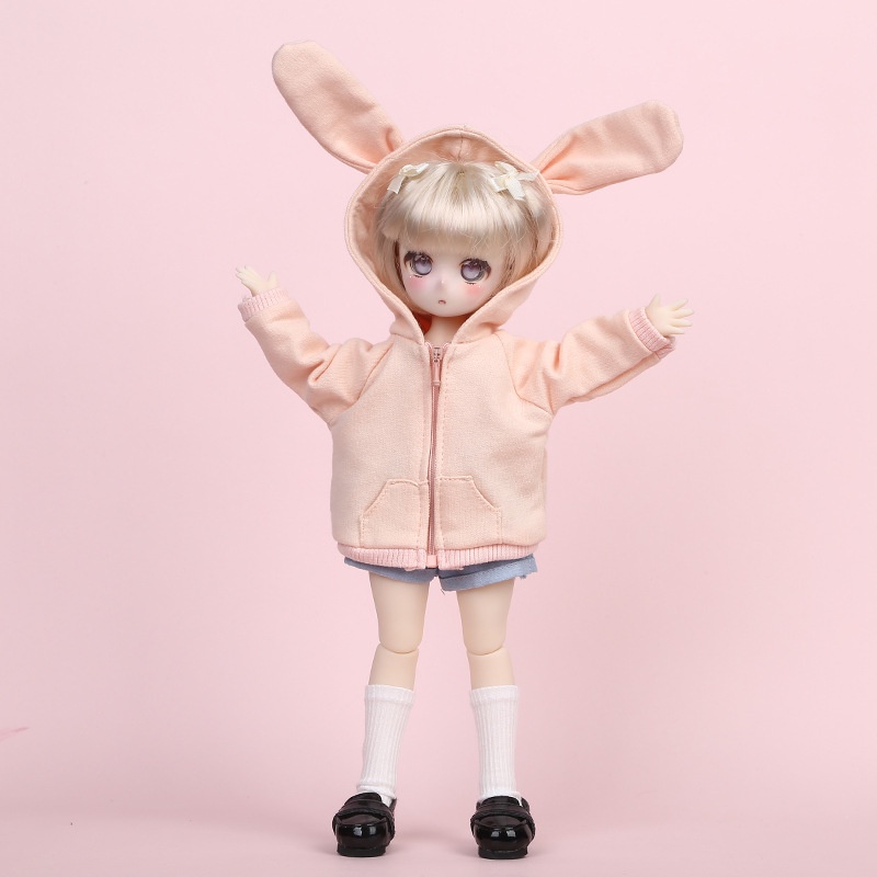 Áo Khoác cardigan Họa Tiết Thỏ Dễ Thương Cho Búp Bê Tỉ Lệ 1 / 6