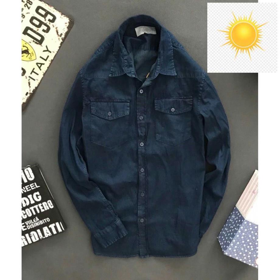 Áo sơ mi JEAN Demi BIG SIZE Áo sơ mi cổ bẻ chất dày dặn PHONG CÁCH NAM TÍNH_Size 45-82kg