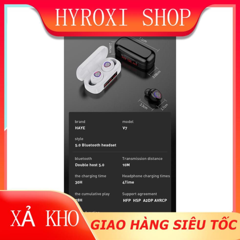 Tai Nghe Bluetooth TWS 5.0 Truewireless 9D màn hình led tích hợp Micro kháng nước tặng kèm hộp sạc mã M8 HYROXISHOP