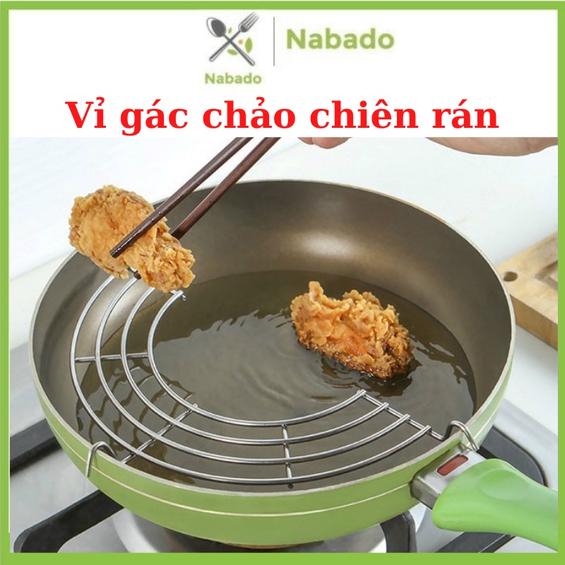 Vỉ gác chảo chiên rán bằng inox tiện dụng