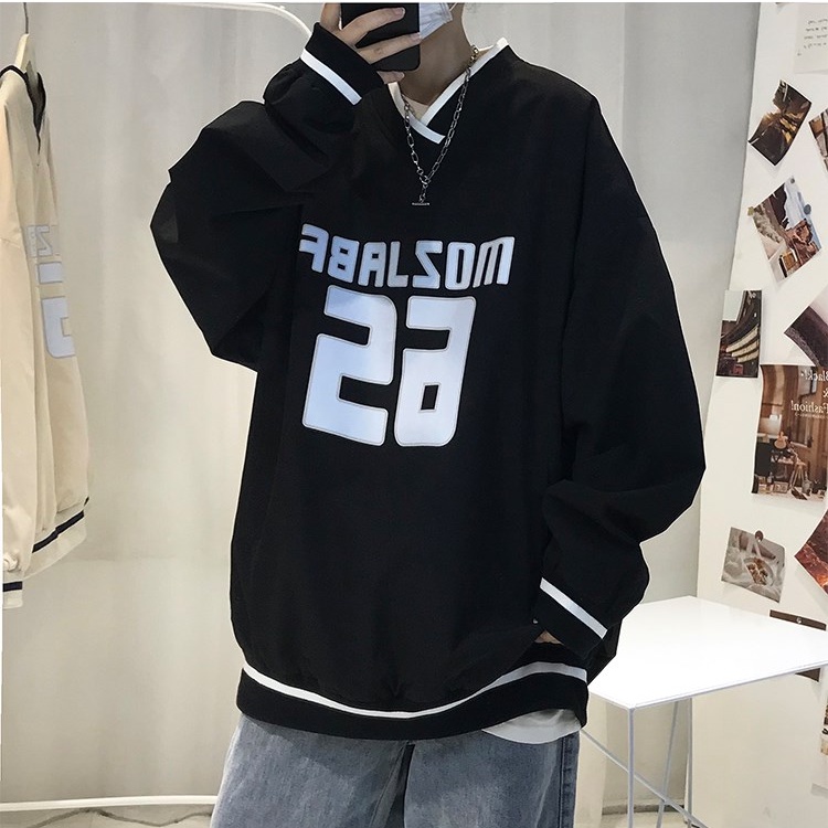 ÁO SWEATER NAM NỮ VẢI NỈ FORM RỘNG, ÁO SWEATER UNISEX BÓNG CHÀY MÀU ĐEN
