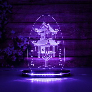 Mô Hình Đèn Led 3D Chùa Một Cột