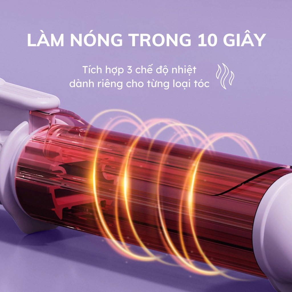 Máy Uốn Tóc Xoăn Công Nghệ Hàn Quốc Nanomax Xn-290, Chỉnh Nhiệt Chuẩn Salon Tóc , Chất Liệu Gốm Sứ - Hàng Chính Hãng