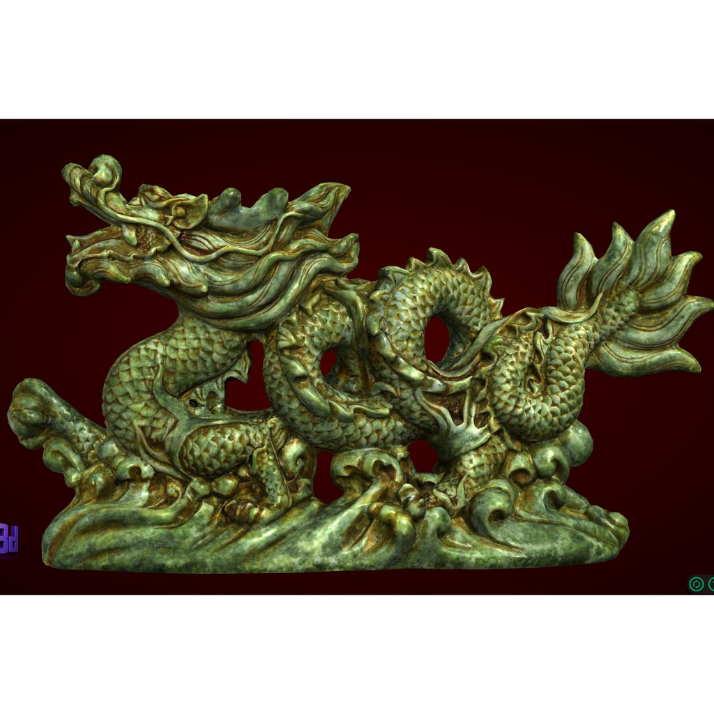 Tượng rồng phong thủy -Xưởng E3D- Trang trí phòng - RONG 022