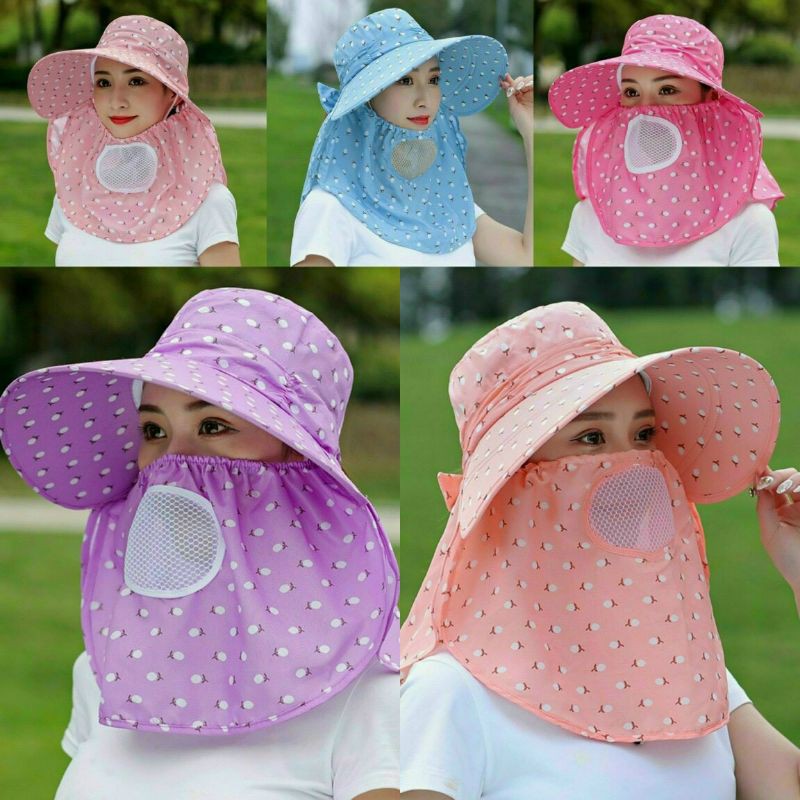 Mũ trùm chống nắng miệng có lỗ thoát khí.