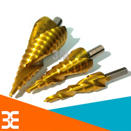 Bộ 3 Mũi Khoan Sắt Hình Nón Chất Lượng Cực Cao Phủ TITANIUM