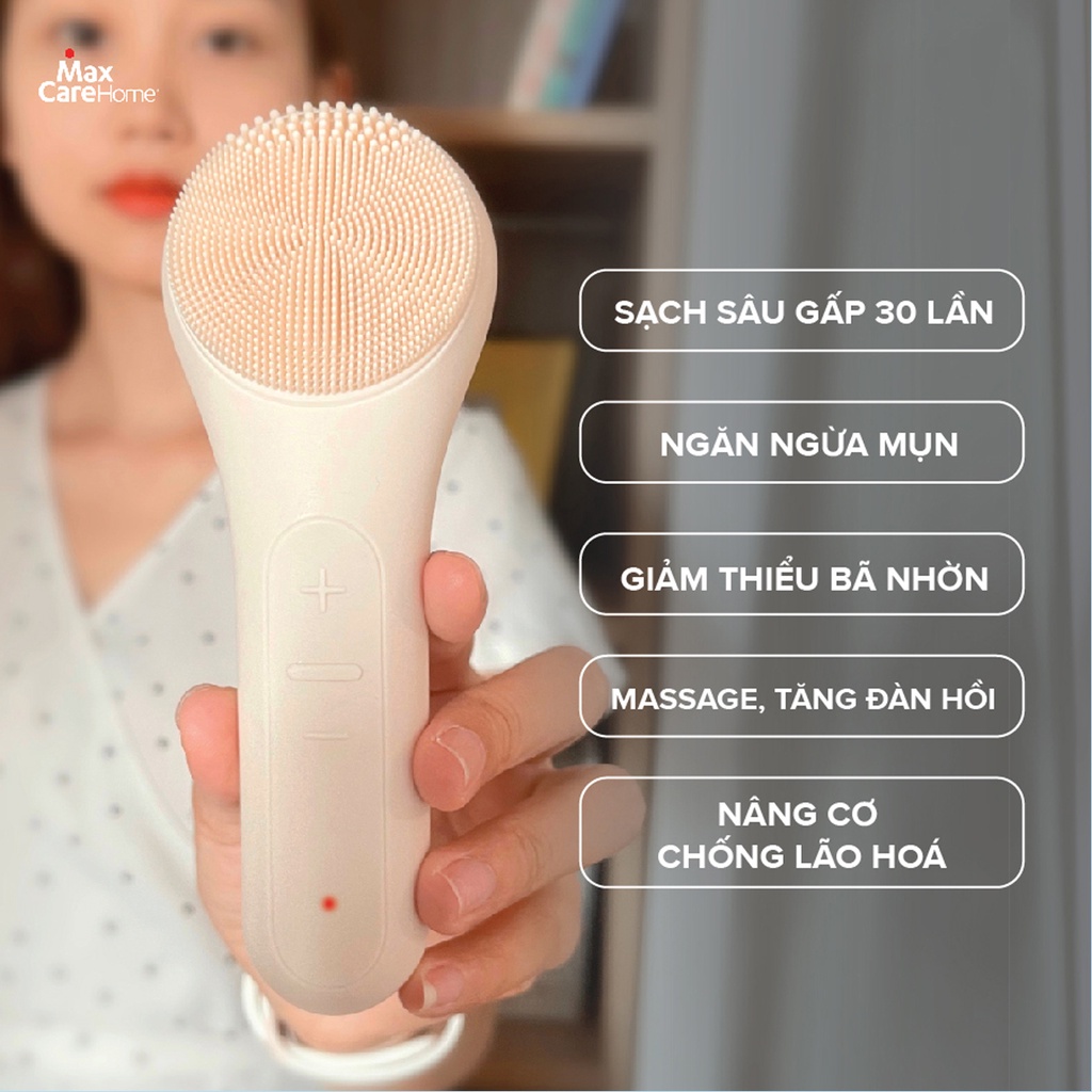 Máy Rửa Mặt Mini Cầm Tay MAXCARE MAX999 | Làm Sạch Sâu, Ngừa Mụn, Se Khít Lỗ Chân Lông - Thương Hiệu Nhật Bản
