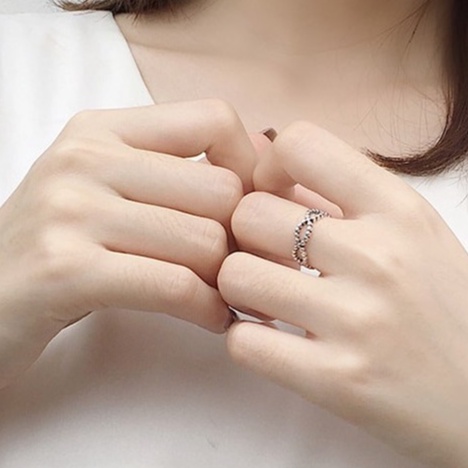 Nhẫn Bạc Nữ Thái Retro S925 Hình Mắt Xích Cực Phong Cách Cá Tính N1718 - Bảo Ngọc Jewlery