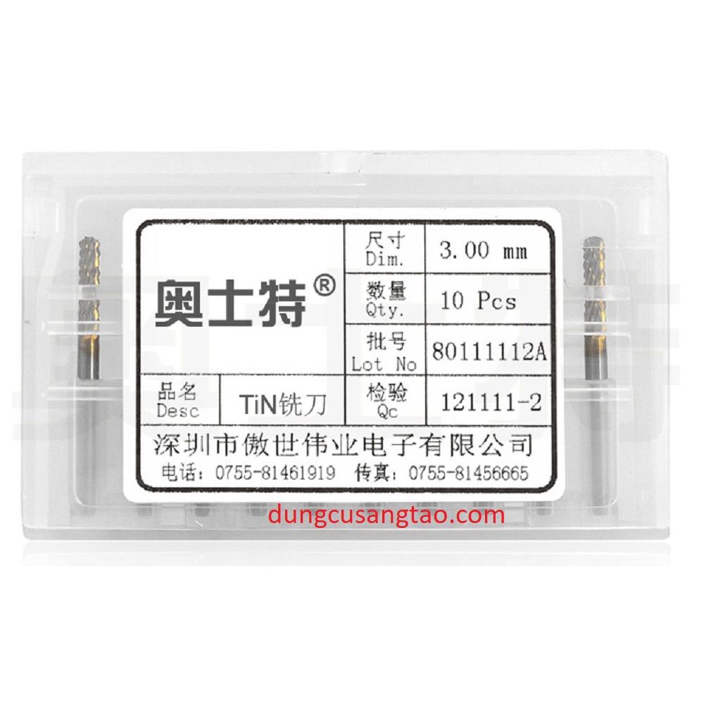 Mũi phay quả dứa phay mạch in, khoan PCB, SMT, CNC, khuôn mẫu, nhựa, đồng / Dao phay hợp kim 0.6mm-3mm Aoshi