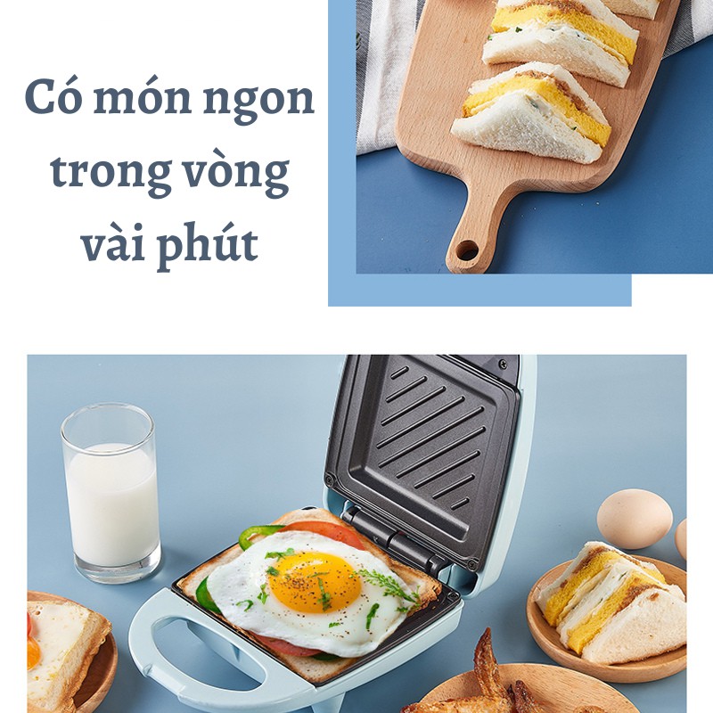 Máy Nướng Bánh Mì Sandwich, Máy Kẹp Nướng Bánh Mì Cho Bữa Sáng Nhanh Chỉ Với 3 Phút LEON OFFICIAL