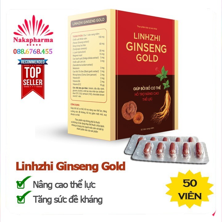 Linhzhi Ginseng Gold – Viên bổ tổng hợp từ nhân sâm và linh chi giúp nâng cao thể lực, tăng sức đề kháng, ăn ngủ ngon