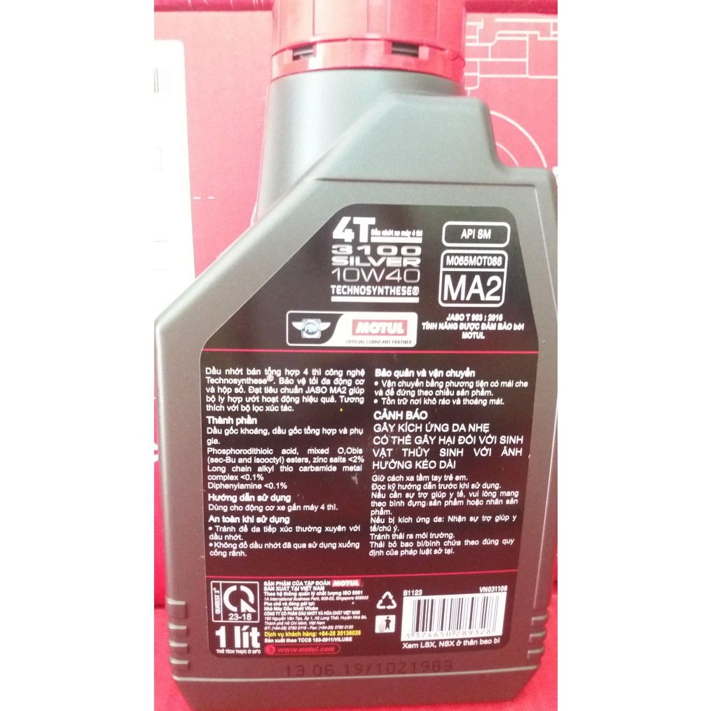 Nhớt Xe Số Motul 3100 Silver 10W40  1L / 0.8L