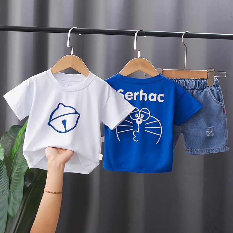 Áo thun cotton mẫu mới DR bé trai,gái in 2 mặt size 6-27kg