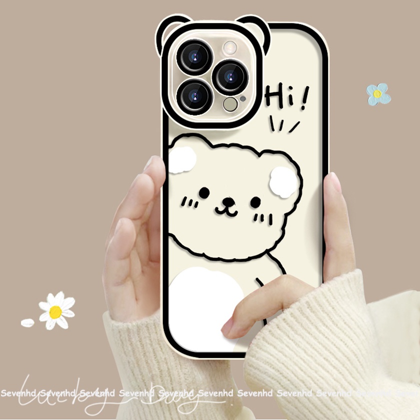 Ốp Điện Thoại Mềm Hình Gấu Uống Trà Sữa Cho iPhone 14 13 12 11 Pro Max Xs Max Xr X 6 6s Plus