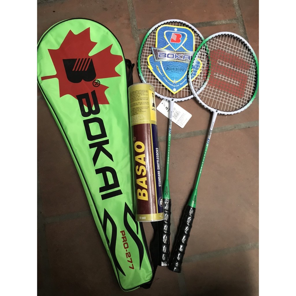 Combo bộ 2 cây Vợt Cầu Lông Bokai 277 chính hãng tặng ngay hộp Cầu Ba Sao 10 quả
