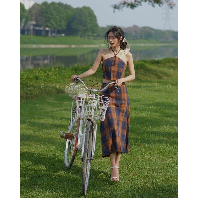 Set Áo Yếm Chân Váy Dài Thời Trang Dành Cho Nữ Demes Studio CAMI SET