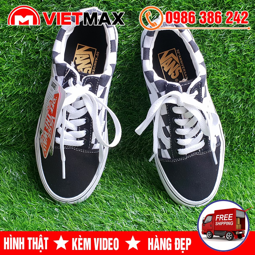 💎 [GIÁ SỐC] Giày Thể Thao Old Skool Caro Đen Trắng Nam Nữ