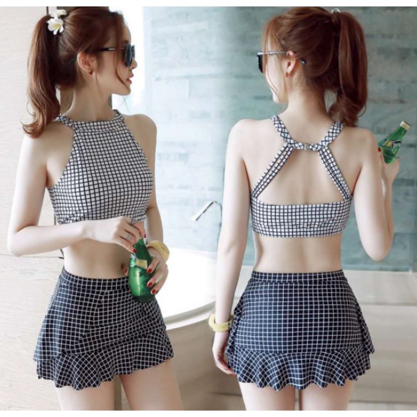 Bikini đồ bơi nữ kẻ 2 mảnh tôn dáng