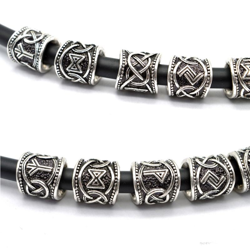 24 Hạt mạ bạc trang trí râu phong cách viking cổ điển
