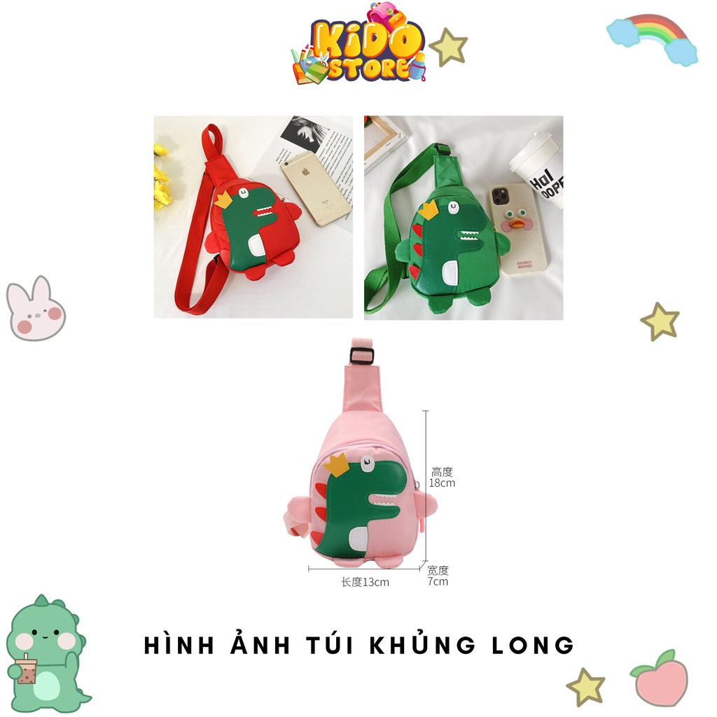 Túi đeo chéo mini cho bé trai bé gái, túi đeo chéo trẻ em giá rẻ hình khủng long hoạt hình đáng yêu cute KDB23