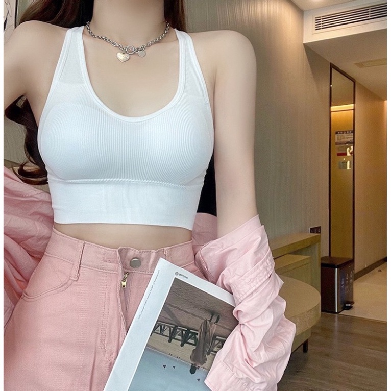 Áo Bra Thể Thao Sexy Nữ Hở Lưng Thiết Kế Dây Đan Chéo Siêu Sexy Mẫu Mới 4853 Nội Y Xanh chất thoáng mát cao cấp