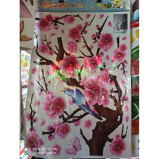 [ẢNH THẬT] DECAL HOA ĐÀO 3D TẾT 2021 DÁN KÍNH DÁN TƯỜNG SIÊU ĐẸP NHƯ THẬT