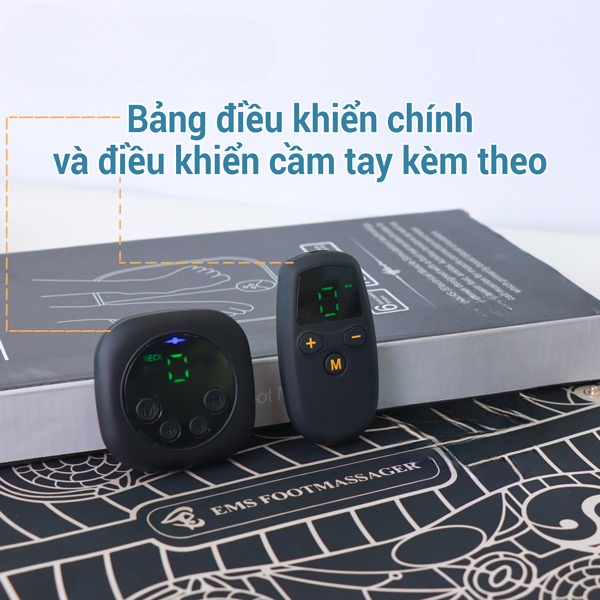 Máy massage bàn chân EMS HM-C3,máy massage xung điện trị liệu cho bàn chân,thư giãn giảm mêt mỏi,lưu thông máu