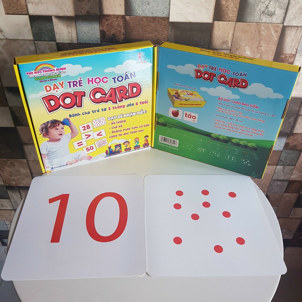 Bộ Thẻ học thông minh Toán chấm Dot card theo pp Glenn Doman dành cho bé từ 3 tháng tuổi trở lên