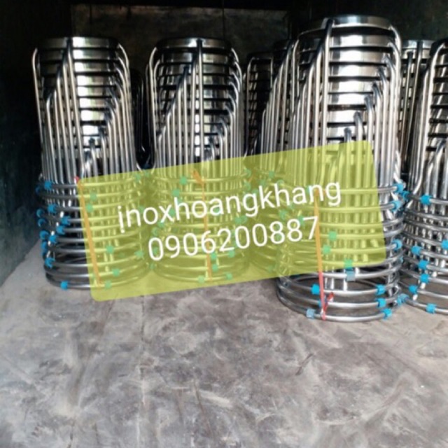 Ghế inox cao cấp loại 1, ghế tròn inox bảo hành 5 năm