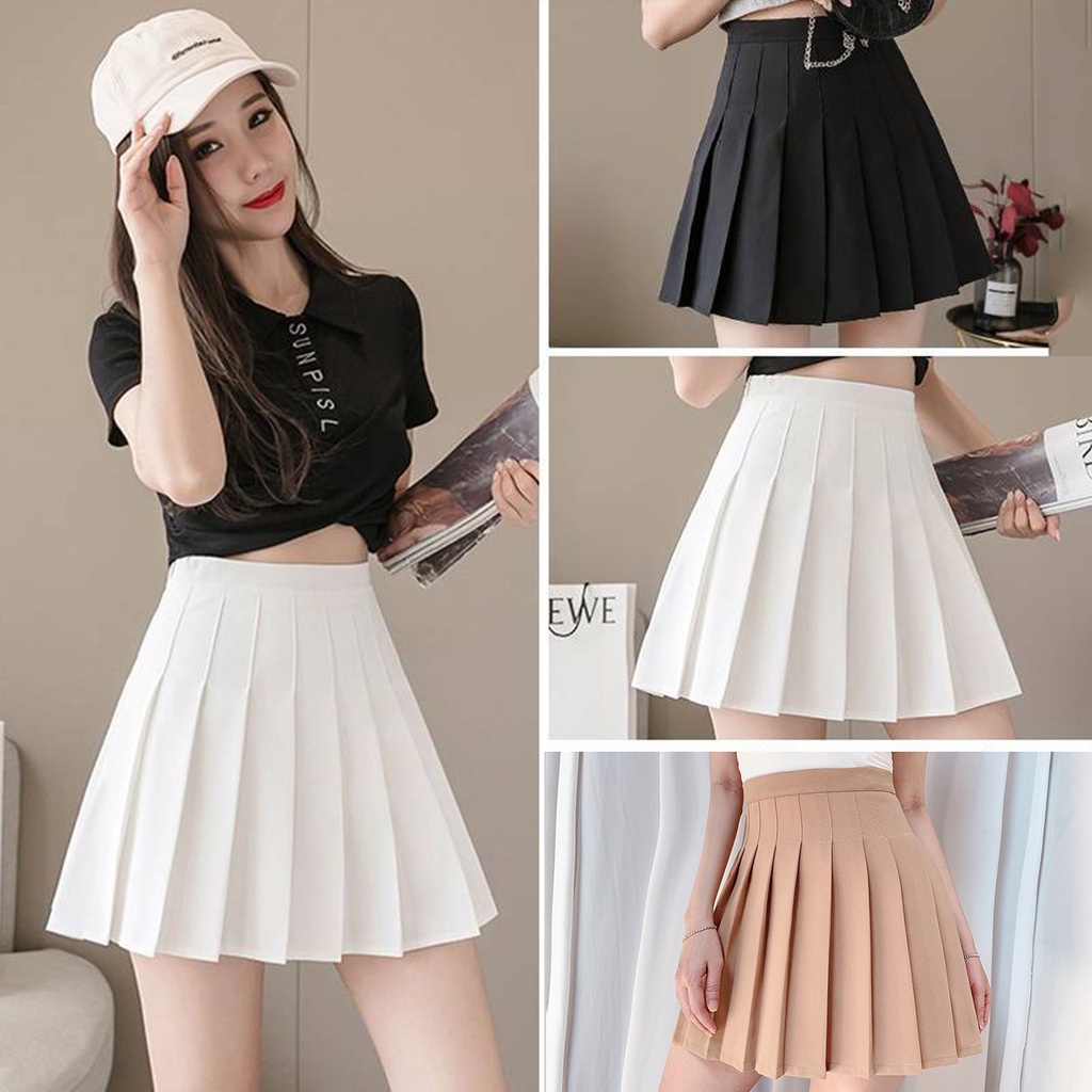 Chân váy tennis ngắn xếp ly 23Closet lưng cao dáng chữ a xòe cá tính trắng đen ulzzang cạp cao cao cấp -CV01 | BigBuy360 - bigbuy360.vn