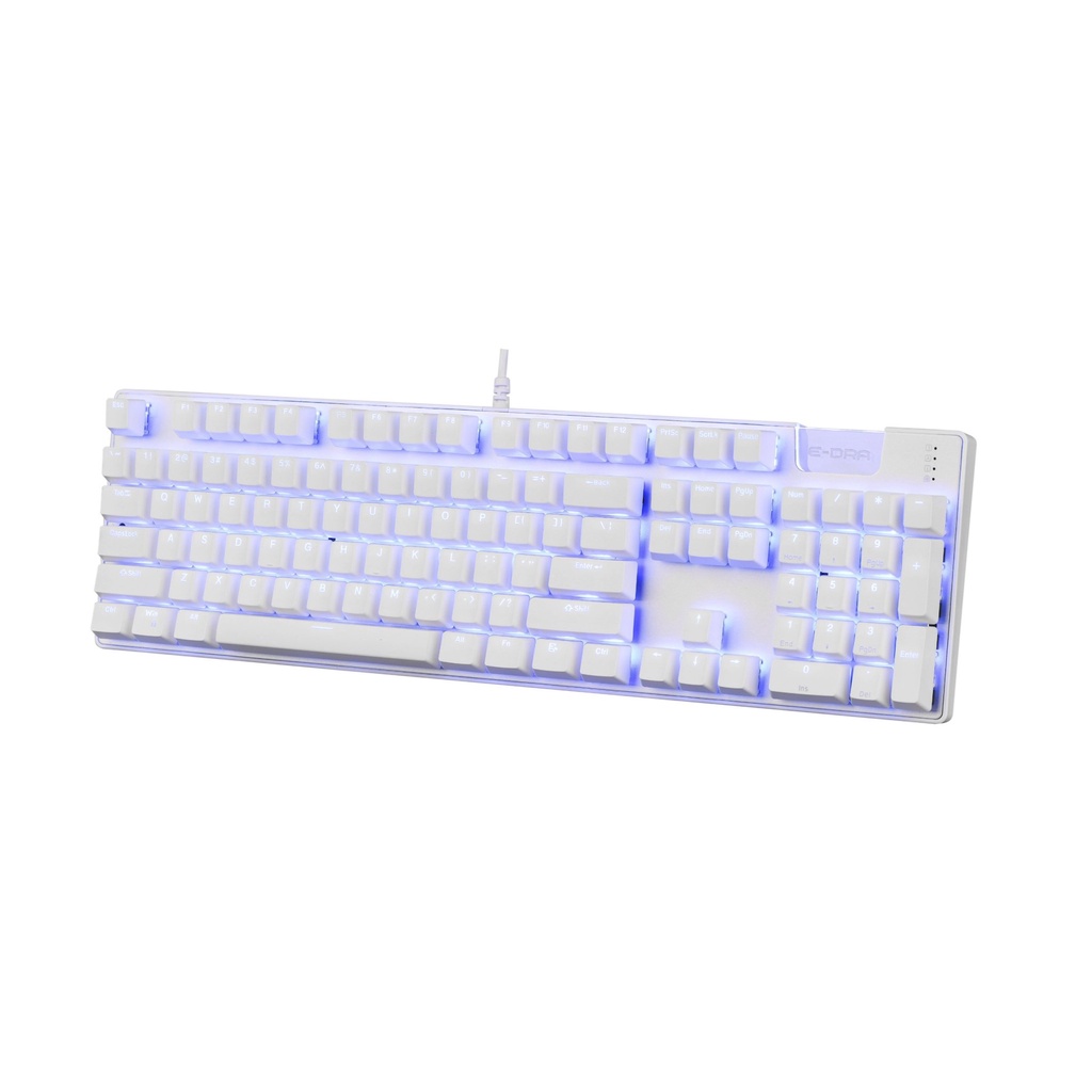 Bàn phím cơ E-Dra EK312 White - Led xanh - Màu trắng - E-Dra Switch - Bảo hành 24 tháng