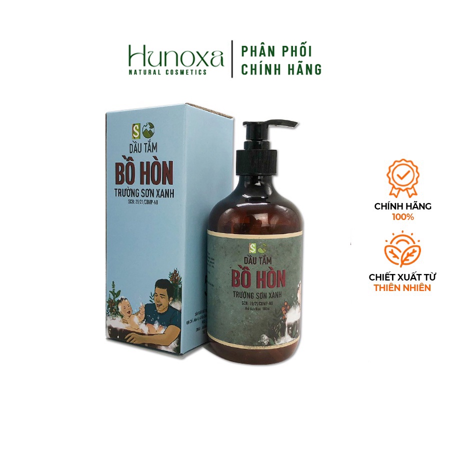 Dầu tắm bồ hòn Sinh Dược chiết xuất 100% từ thiên nhiên dung tích 100ml và 500ml - HUNOXA
