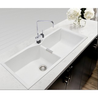 Chậu rửa chén đá nhân tạo KT 98x48x22 ( Tặng kèm bộ xã )