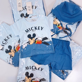 Set bộ HM hình Mickey và Rùa con kèm mũ cho bé trai