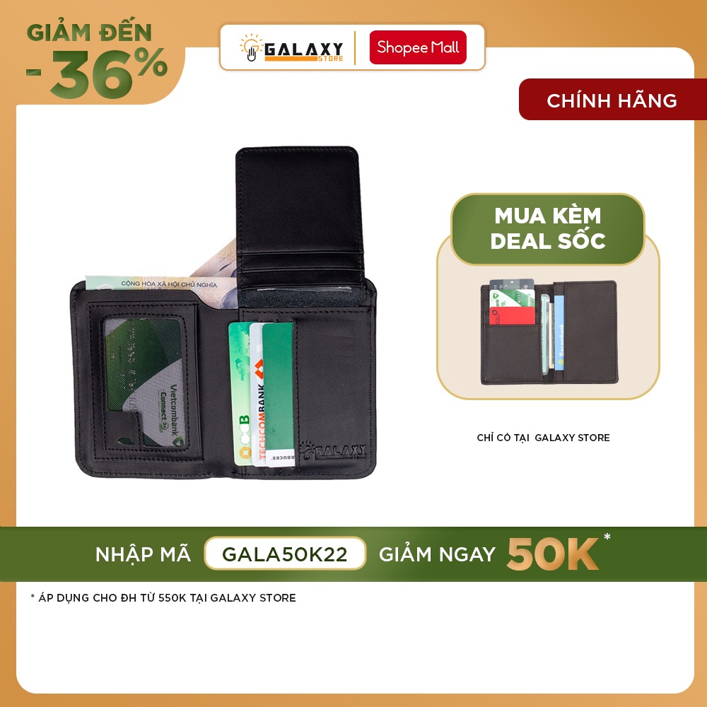 Ví Nam Da Bò Cao Cấp Nhiều Ngăn Galaxy Store GVN07