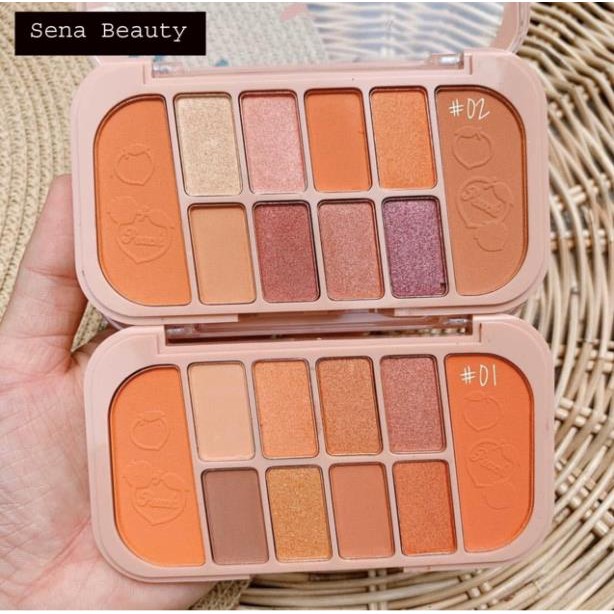 Set Trang Điểm Kiss Beauty Gồm 8 Ô Phấn Mắt + 2 Ô Phấn Má Tiện Dụng