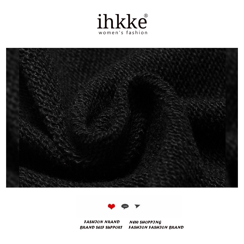 Áo sweater ihkke cổ tròn dáng rộng thiết kế thời trang cho cặp đôi