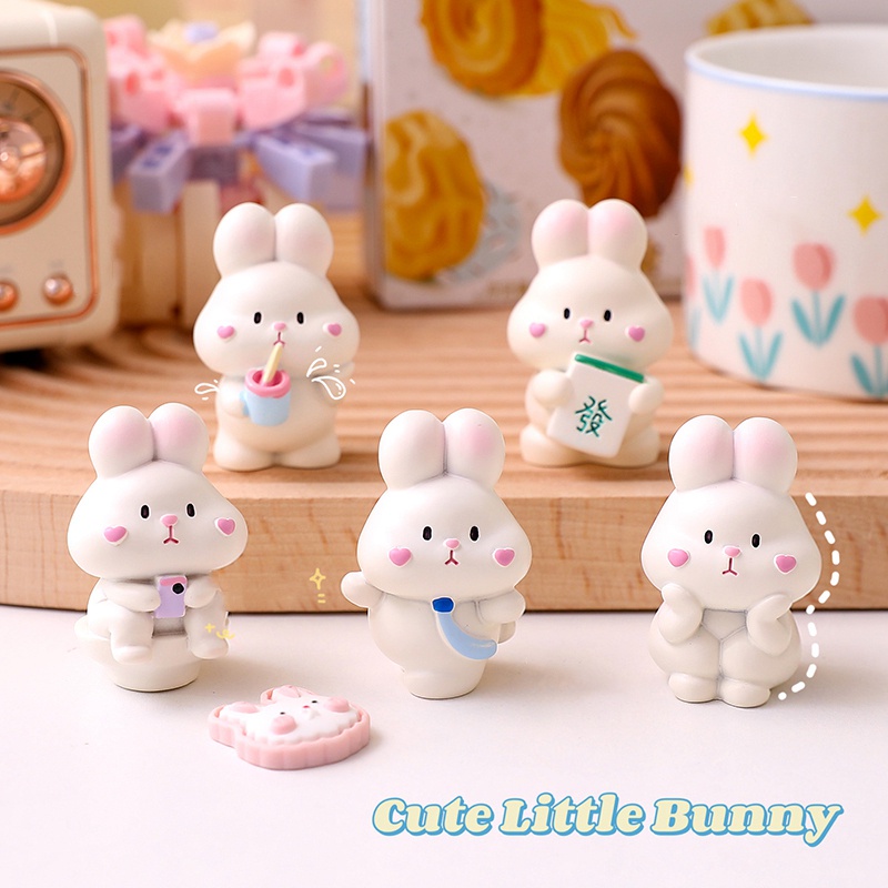Đồ Chơi Hình Chú Thỏ Mini Dễ Thương Để Bàn Trang Trí