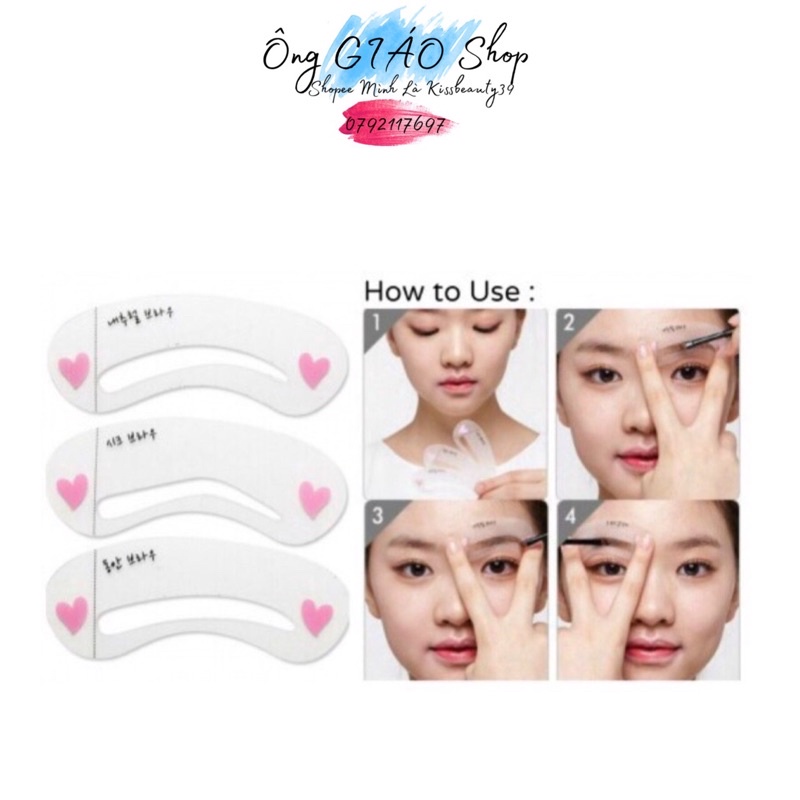 Set Bộ khuôn kẻ lông mày, Khuôn vẻ chân mài 💃FREEship💃