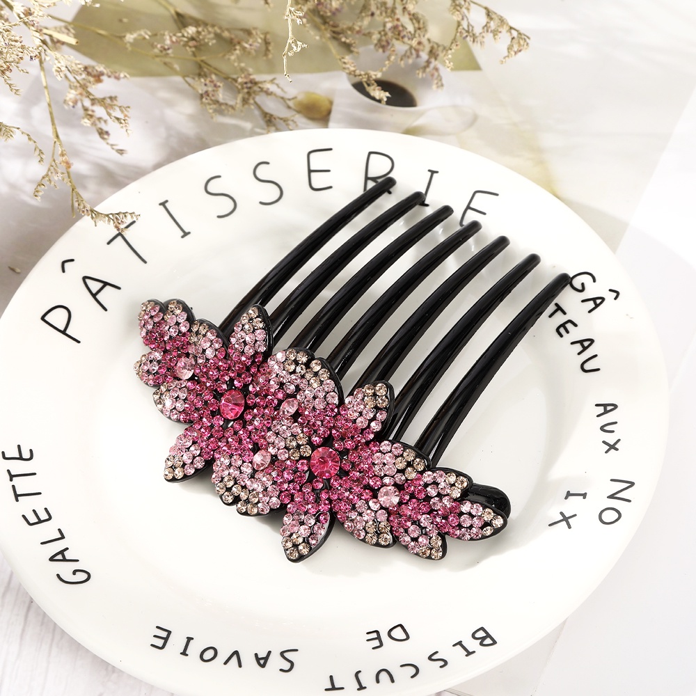 Lược Cài Tóc Đính Đá Hình Hoa Thời Trang Ngọt Ngào Cho Nữ