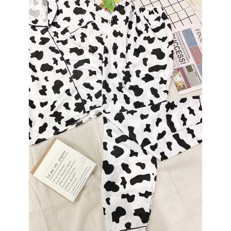 Bộ Pijama Bò Sữa-  Bộ Ngủ Dáng Dài -Bộ Pijama Bò Sữa Dài Tay Ulzzang Hot 2021- Bộ Pizama Mặc Nhà (kèm video + ảnh thật) | BigBuy360 - bigbuy360.vn