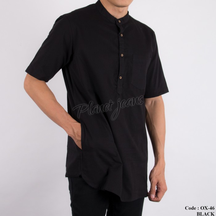 Áo Sơ Mi Nam Tay Ngắn Màu Đen / Đen / Xanh Dương / Hồng Phong Cách kurta koko shanghai OX46 Size M (L0Q2)