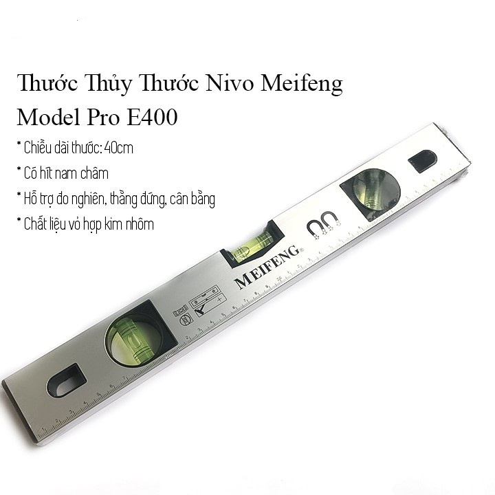 Thước Thủy Thước Nivo Meifeng Model Pro E400 Từ Tính Đo Góc Đo Cân Bằng