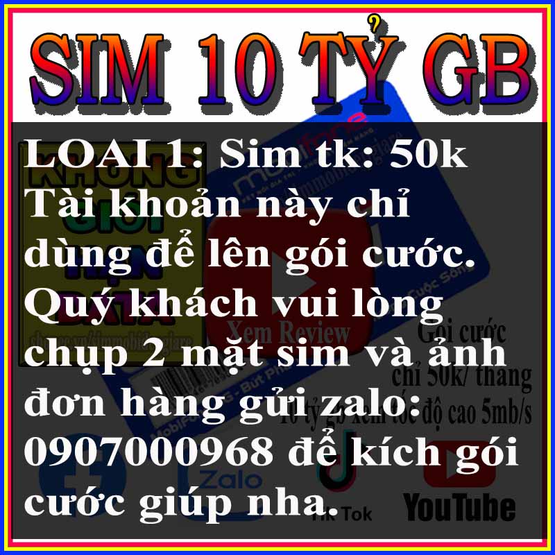 Sim 4G DTHN Không giới hạn dung lượng data, 10 tỷ gb tốc độ cao 5mb/s