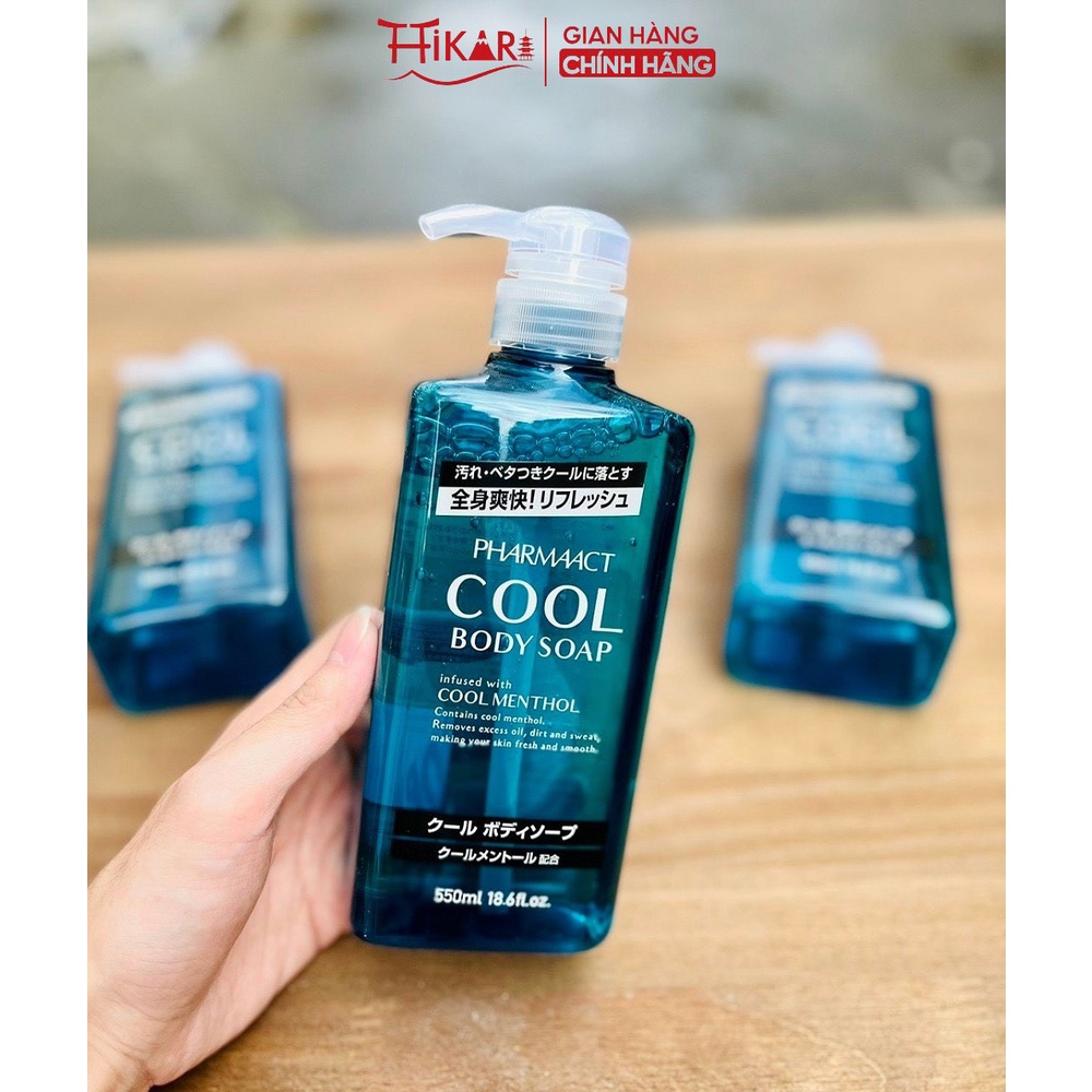 Combo Sữa Tắm Cool 550ml Và Sữa Rửa Mặt Dành Cho Nam Giới Kumano Pharmaact Cool 130g