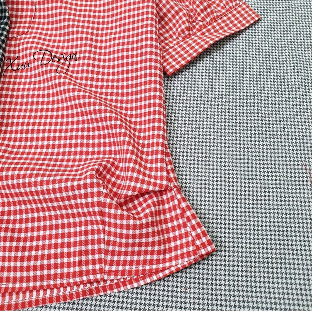 Áo sơ mi nữ công sở cổ V phối cúc cách điệu hông - Xuu Design TK20.23