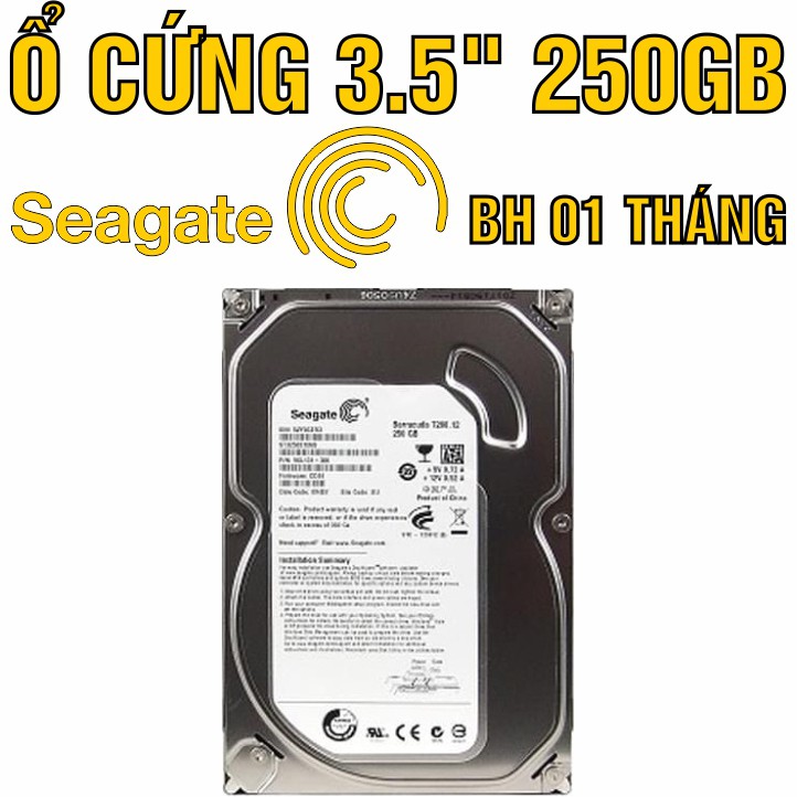 HDD 3.5” Seagate 250GB – Ổ cứng PC chính hãng – Mới 99% – Bảo hành 1 tháng – Tháo từ máy đồng bộ nhập khẩu