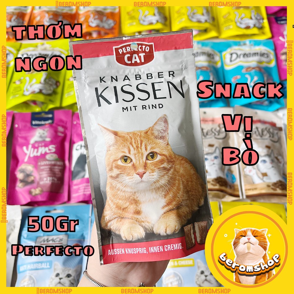 BÁNH THƯỞNG CHO MÈO TRƯỞNG THÀNH PERFECTO CAT 50G 4 VỊ NHẬP ĐỨC GIÁ CỰC RẺ