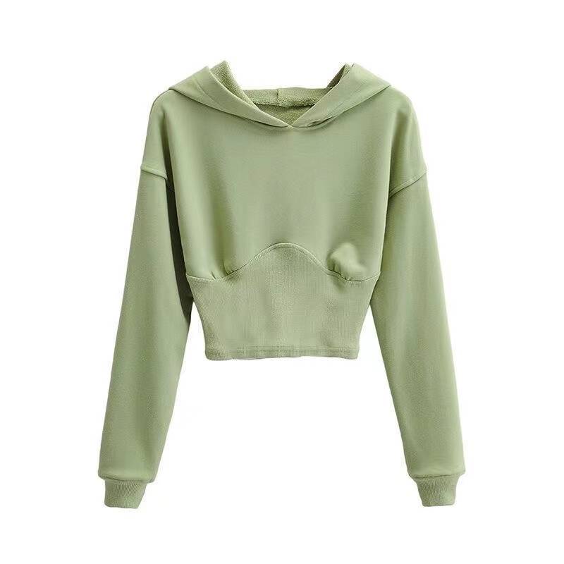 Áo Hoodie Lửng Tay Dài Thời Trang Quyến Rũ Cho Nữ