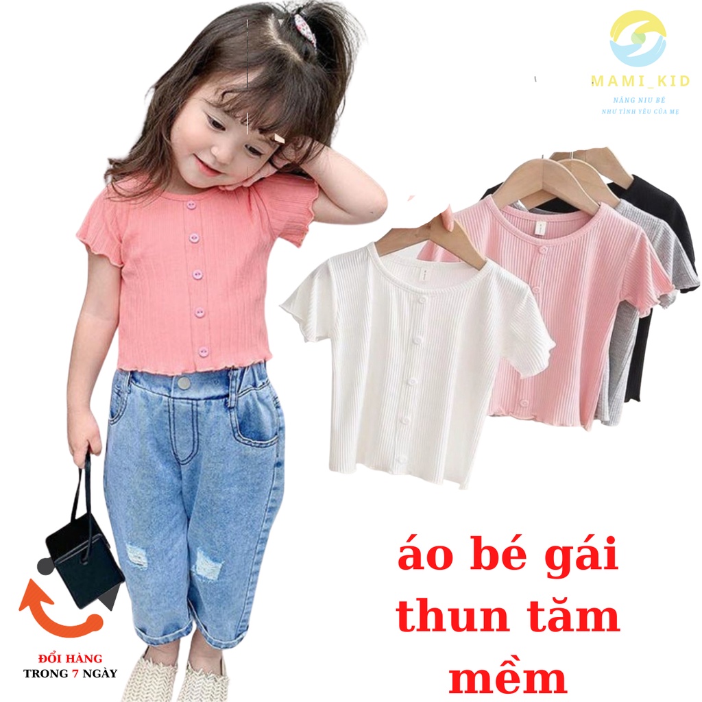 áo phông cho bé gái thun tăm MỀM, SIÊU CO GIÃN 12-40KG, MAMIKIDK